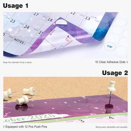 Imagem de Calendário de parede Ospelelf 2025-2026 Anual 32x48cm laminado