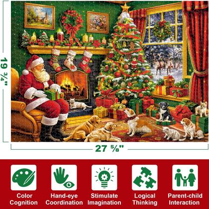 Imagem de Calendário do Advento 2024 para adultos, crianças e adolescentes - 1000 peças de quebra-cabeças de Natal, surpresas de 24 dias, calendário de contagem regressiva de Natal, caixa de presente, jogo familiar, quebra-cabeça do advento, presentes de Natal para meninos, meninas, mulheres e homens