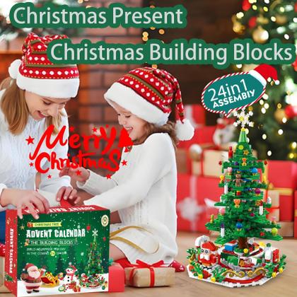 Imagem de Calendário do Advento Building Blocks Toy 2024 Árvore de Natal 24 em 1