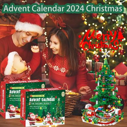 Imagem de Calendário do Advento Building Blocks Toy 2024 Árvore de Natal 24 em 1