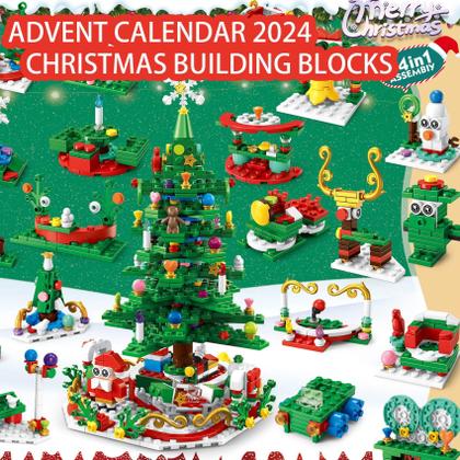 Imagem de Calendário do Advento Building Blocks Toy 2024 Árvore de Natal 24 em 1