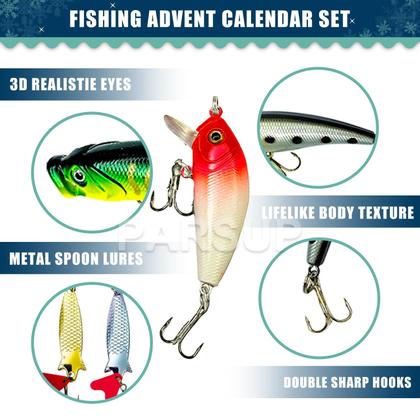 Imagem de Calendário do Advento: Conjunto de iscas de pesca PARSUP para 24 dias