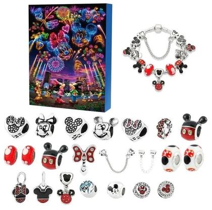 Imagem de Calendário Do Advento De Natal Da Disney Com Pulseiras Stitch E Mickey Para Meninas, Kit De Joias De