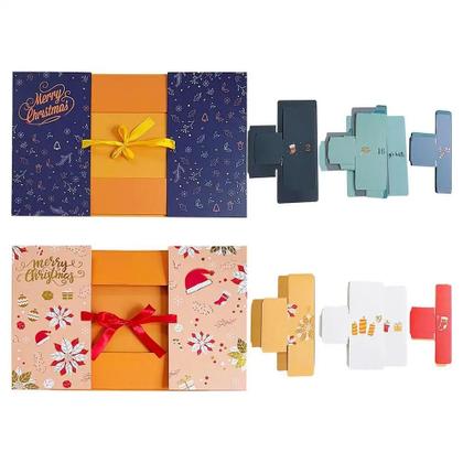 Imagem de Calendário Do Advento De Natal De 24 Dias, Caixa Vazia Para Contagem Regressiva, Elegante Caixa De