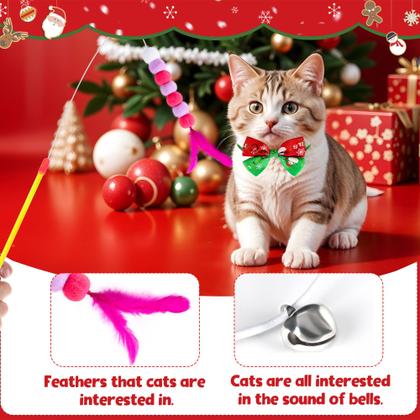 Imagem de Calendário do Advento Erweicet Cat 2024 de Natal com 24 brinquedos para gatos