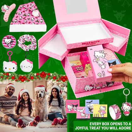 Imagem de Calendário do Advento Get Trend Hello Kitty 2025 para Meninas e Adolescentes com Chaveiro, Joias, Meias - Calendário de Contagem Regressiva para Presentes de Natal (Hello Kitty Rosa)