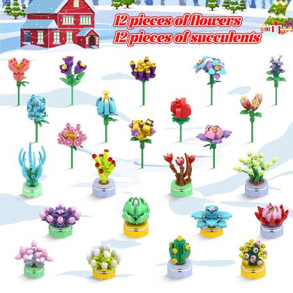 Imagem de Calendário do Advento Sumsoltic 2024 para meninas com 24 blocos suculentos