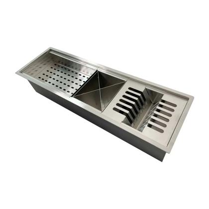 Imagem de Calha Canal Organizador Escorredor Embutir Úmida Inox 60cm