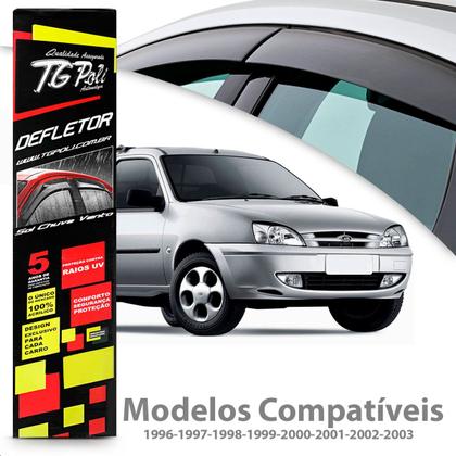 Imagem de Calha Chuva Defletor Slim Fiesta Hatch Courier 2 Portas 1996 1997 1998 1999 2000 2001 2002 2003 Fumê