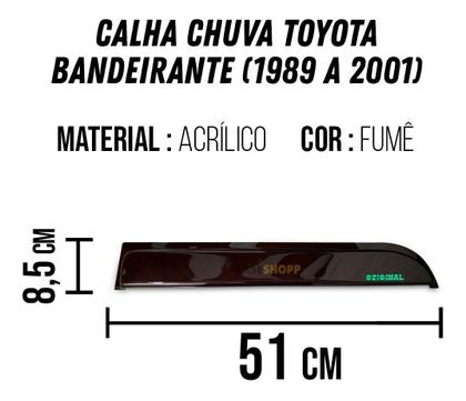 Imagem de Calha De Chuva Toyota Bandeirante Acrílica Fume