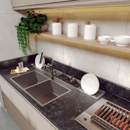 Imagem de Calha Escorrer Resistente P/ Talheres Aço Bancada Luxuoso