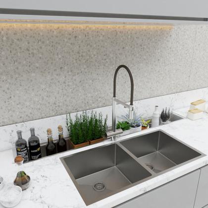 Imagem de Calha Escorrer Resistente P/ Talheres Aço Bancada Luxuoso