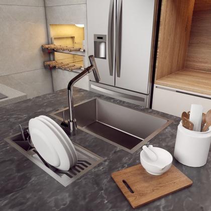 Imagem de Calha Escorrer Resistente Para Cozinha Aço Bancada Luxuoso