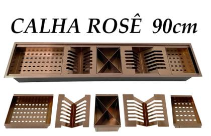 Imagem de Calha Gourmet Canal Organizador Escorredor Úmida 90cm Rosê