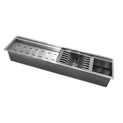 Imagem de Calha Gourmet Organizador de Louças Embutido em Aço Inox 304 70cm Cozix