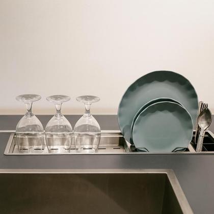 Imagem de Calha Gourmet Organizador de Louças Embutido em Aço Inox 304 70cm Cozix