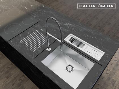 Imagem de Calha Úmida Canal Equipado Escorredor Louça