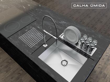 Imagem de Calha Úmida Canal Equipado Escorredor Louça