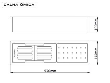 Imagem de Calha Úmida Canal Equipado Escorredor Louça