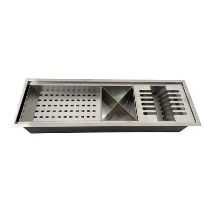 Imagem de Calha Úmida Gourmet Canal Organizador Escorredor Inox 60Cm