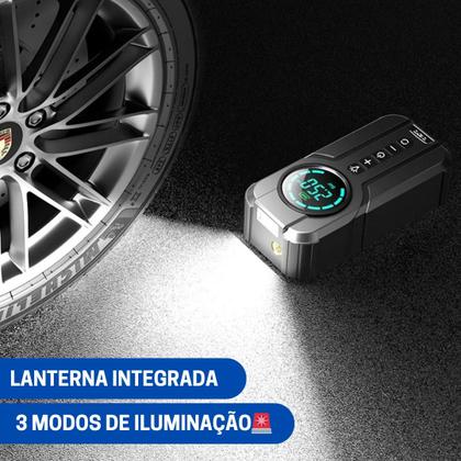 Imagem de Calibrador Compressor Pneu Digital Bomba Ar Auxiliar Partida