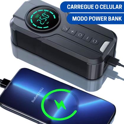 Imagem de Calibrador Compressor Pneu Digital Bomba Ar Auxiliar Partida
