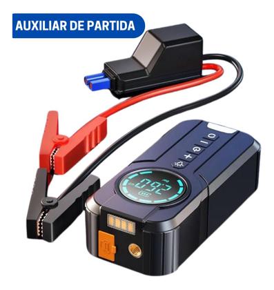 Imagem de Calibrador Compressor Pneu Digital Bomba Ar Auxiliar Partida