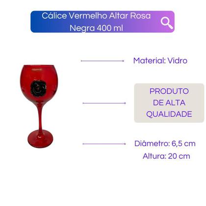 Imagem de Cálice Vidro para Altar 20 cm 400 ml - Escolha a Cor