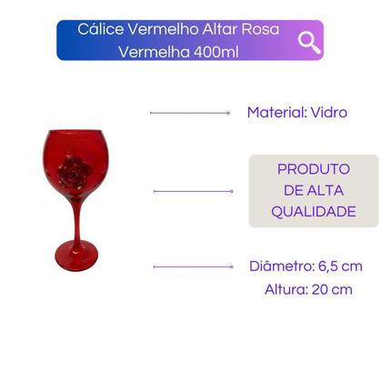 Imagem de Cálice Vidro para Altar 20 cm 400 ml - Escolha a Cor