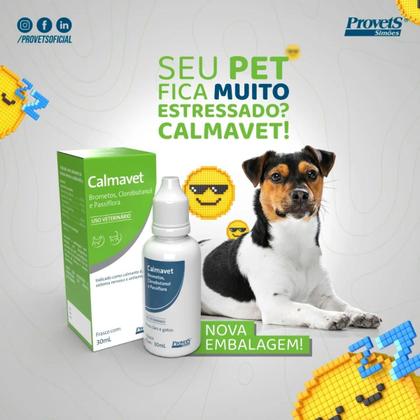Imagem de Calmavet 30ml Para Cães E Gatos Calmante Natural Provets