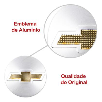 Imagem de Calota 375cb-pta aro 15 cubo baixo + emblema de alumínio gm escovado