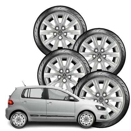 Imagem de Calota Adap. Vw Fox Spacefox Polo Aro 15 Jogo Prata