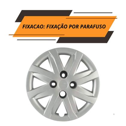Imagem de Calota Aro 14" cor Prata Mod Gol/Voyage/Saveiro G5 12/13 (Jogo c/ 4 Calotas) Grid - 048CA-PTA-E