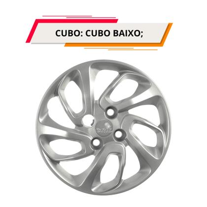 Imagem de Calota Aro 14" cor Prata Mod Uno Attractive 2015/16 (Jogo c/ 4 Calotas) Grid - 228CB-PTA-E