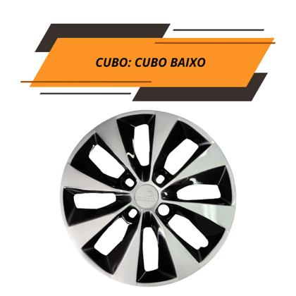 Imagem de Calota Aro 14" Cor Preto/Prata Mod Gol/Voyage G5/G6 2013 (Jogo c/ 4 Calotas) Grid - 112CB-PBP-E