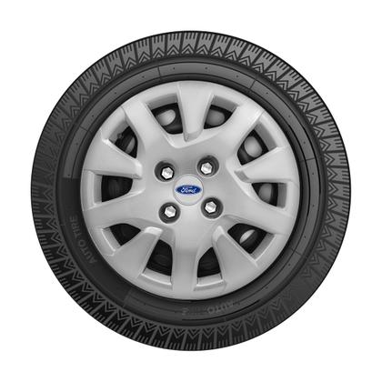 Imagem de Calota Aro 14 Ford Ka Hatch Sedan 2019/2020 prata emblema resinado Prata