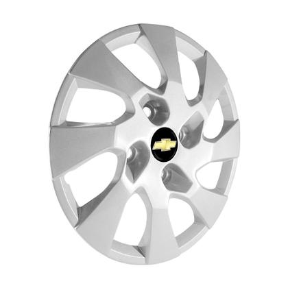Imagem de Calota Aro 14 GM Onix/Prisma Prata emblema Resinado Preto