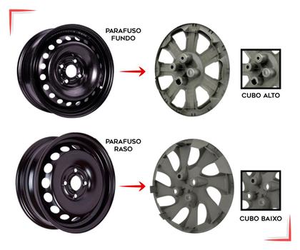 Imagem de Calota Aro 14 Gol Trend Voyage Saveiro G5 09/11 Cubo Alto Encaixe Parafuso