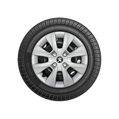 Imagem de Calota Aro 14 Peugeot 206 207 208 Prata + Emblema Resinado