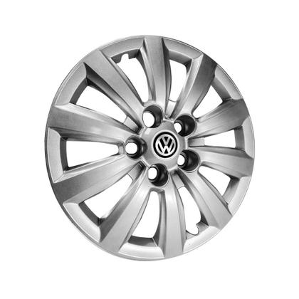 Imagem de Calota Aro 14 Vw Fox Polo Spacefox 2014 Prata + Emblema Resi
