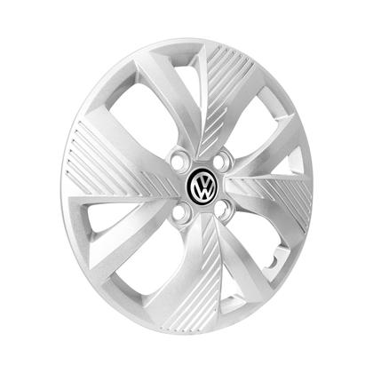 Imagem de Calota Aro 15 Vw Polo Track 2023 / 2024 Prata Com Emblema Resinado