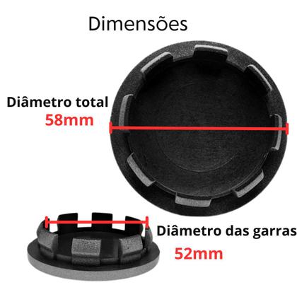 Imagem de Calota Calotinha centro de roda GM Astra Spin Vectra Preto 58mm