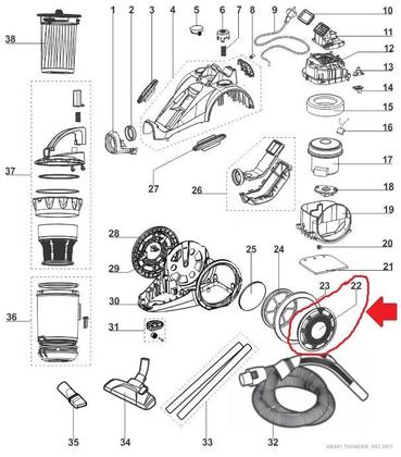 Imagem de Calota da Roda Esquerda P/ Aspirador de Pó Electrolux Abs01, Abs02 e Abs03 Original