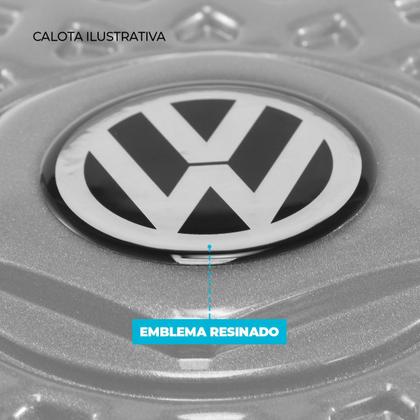 Imagem de Calota Esportiva aro 13 Prime Prata Gol Parati Saveiro Emblema VW