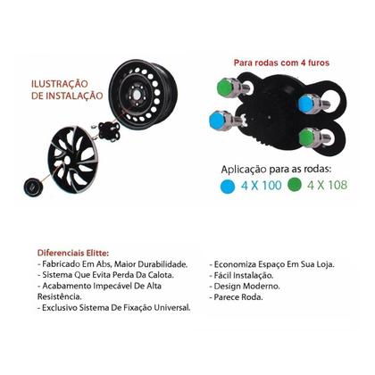 Imagem de Calota esportiva triton aro 13 black yellow - 3608