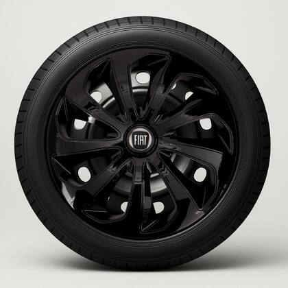 Imagem de Calota esportiva velox 14 black + emblema resinado fiat preto