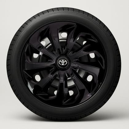 Imagem de Calota esportiva velox 14 black + emblema resinado toyota