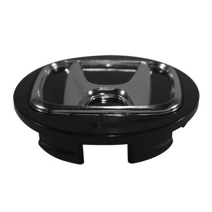 Imagem de Calotinha 69mm Centro de Roda Honda New Civic Preta Emblema Cromado