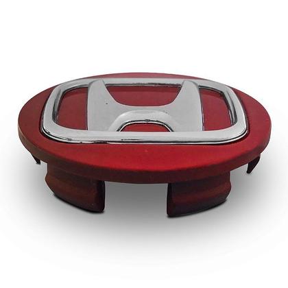 Imagem de Calotinha Centro de Roda 69mm Honda New Civic Vermelha com Cromado