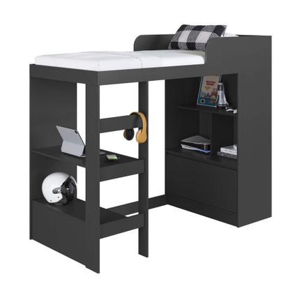 Imagem de Cama Alta de Solteiro Multifuncional Sem Colchão CA6080 Amsterdam Art In Móveis